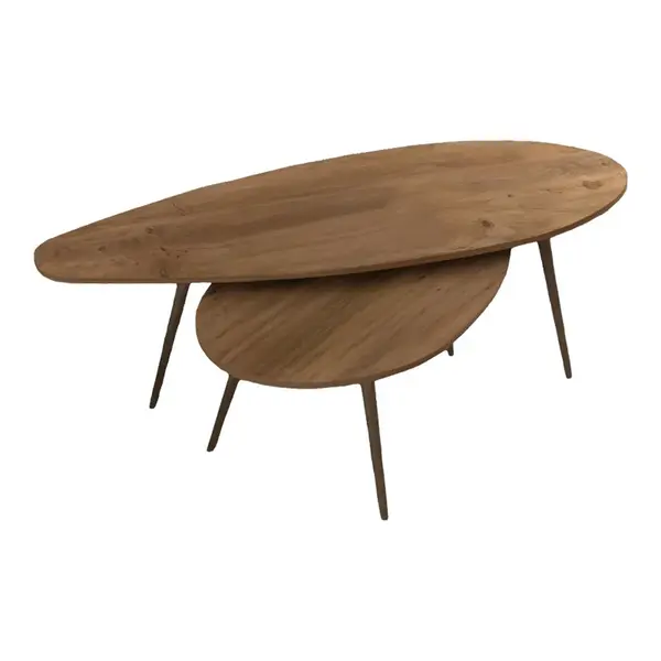 Set Masuta de cafea 2 buc Monty Natural 116x46x46 cm
