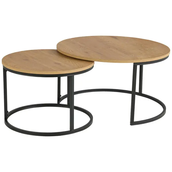 Set Măsuțe De Cafea din metal, material pe bază de lemn, 60-80/60-80/42-45 cm