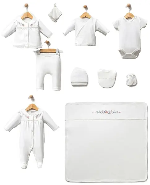 Set maternitate pentru bebeluşi Bip Baby - 10 piese, alb