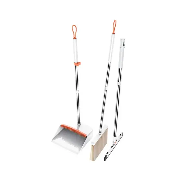 Set matura cu lopata si racleta de la PAA-home®, lopata cu zimti tip pieptene pt curatare matura, matura cu peri fini, set pliabil si detasatbil