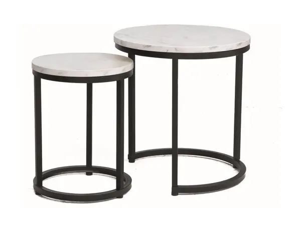 Set mese de cafea Hola – marmura alba/negru