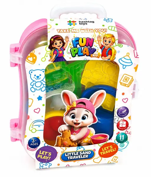 SET MICUL CALATOR RUCSAC PENTRU NISIP ROZ