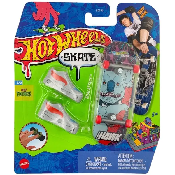 Set mini placa skateboard cu pantofi, Hot Wheels, HGW84