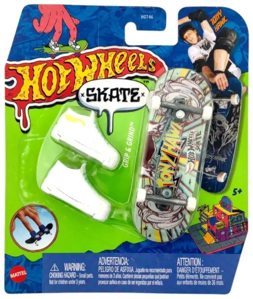 Set mini placa skateboard cu pantofi, Hot Wheels, HNG39