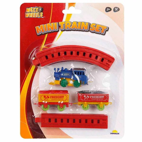 Set mini trenulet cu sina, Maxx Wheels, 11 piese