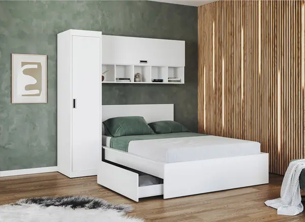 Set mobila dormitor alb complet - Blanco - Configuratia 9