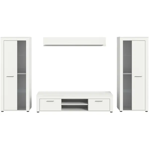 Set Mobilă Living, 4 piese, alb, 310/159/35 cm