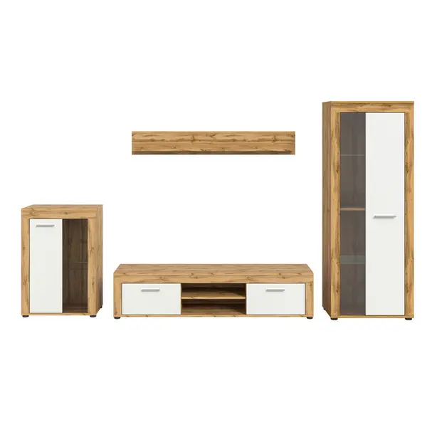 Set Mobilă Living, 4 piese, stejar Wotan, 310/169/35 cm