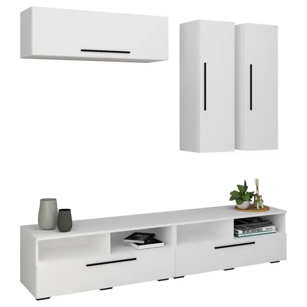 Set Mobilă Living, alb, 190/200/40 cm