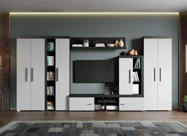 Set Mobila Living Alb cu Ferrara Max-C06