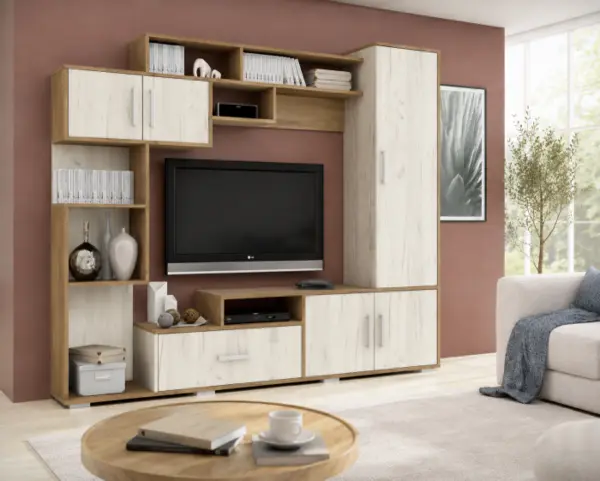 Set Mobila Living Pekin Ro Stejar k003 k001 210x40x179 cm