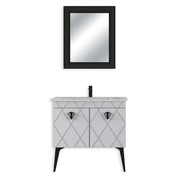 Set mobilier baie Cosmos 3 piese alb 90 cm