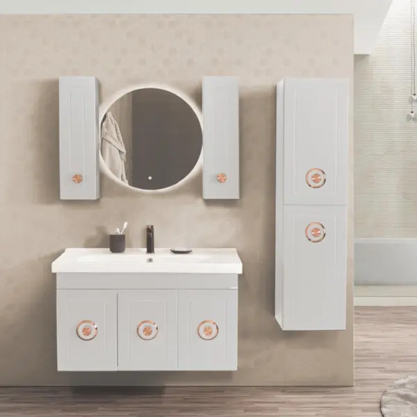 Set mobilier baie Dora suspendat 3 piese 100 cm alb