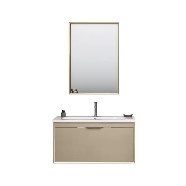 Set mobilier baie Orka Clay suspendat 3 piese sahra 100 cm