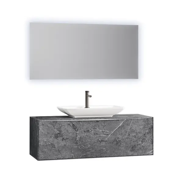 Set mobilier baie Orka Mono suspendat 3 piese albox 100 cm