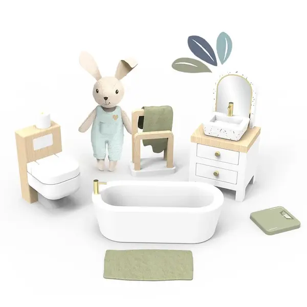 Set mobilier baie pentru casa de papusi, Speedy Monkey