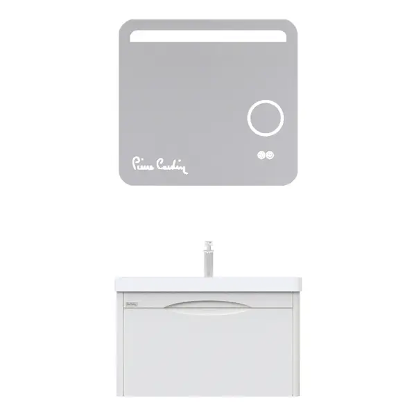 Set mobilier baie Pierre Cardin Pacific LED suspendat 3 piese alb 80 cm