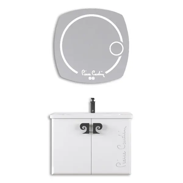 Set mobilier baie Pierre Cardin Star LED suspendat 3 piese alb 80 cm