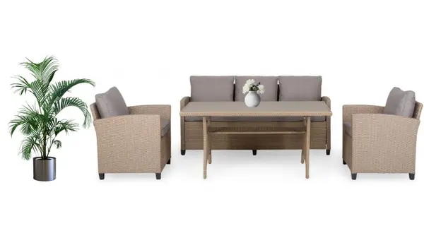 Set mobilier BAXTER terasa si gradina, 2 fotolii, canapea si masa