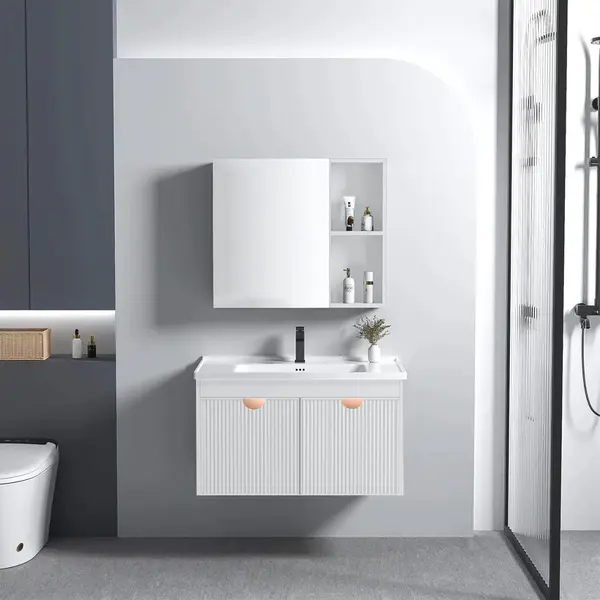 Set mobilier de baie cu lavoar Mario 60cm White