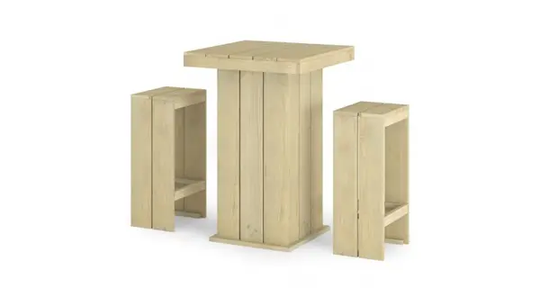 Set mobilier de bar de gradina, 3 piese, lemn de pin tratat