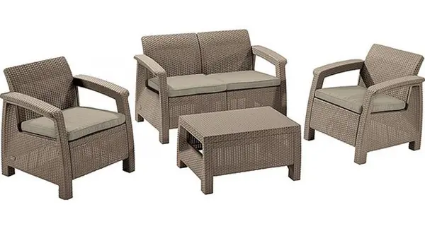 Set mobilier de gradina Corfu Cappuccino/Gri-nisipiu