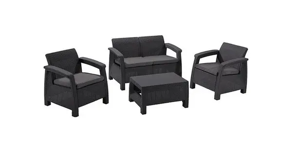 Set mobilier de gradina Corfu Grafit Gri