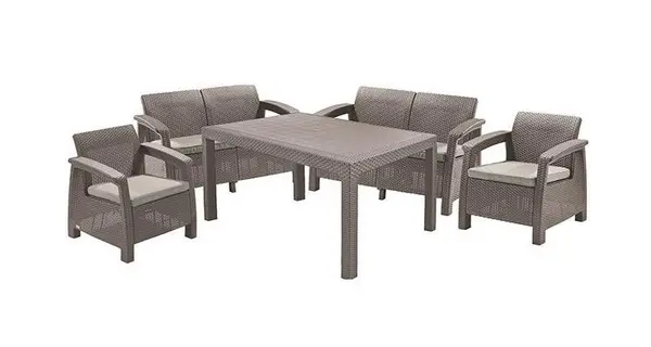Set mobilier de gradina Corfu II Fiesta, cappuccino/gri-nisipiu