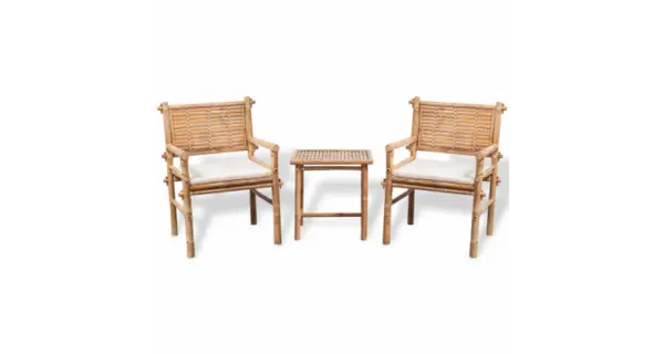 Set mobilier de gradina din cinci piese, bambus