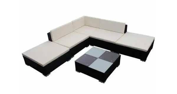 Set mobilier de gradina din poliratan 15 piese Maro