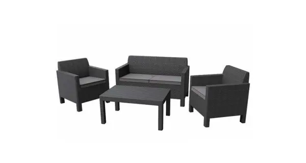 Set Mobilier de gradina Orlando cu masa mare - Grafit/Gri-Rece