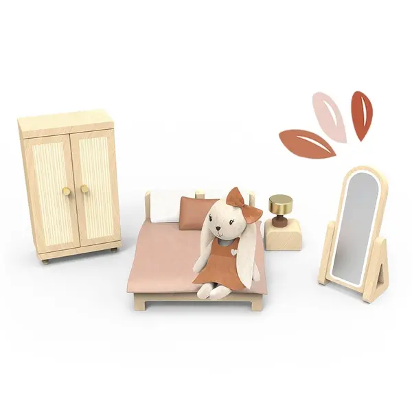 Set mobilier dormitor pentru casa de papusi, Speedy Monkey