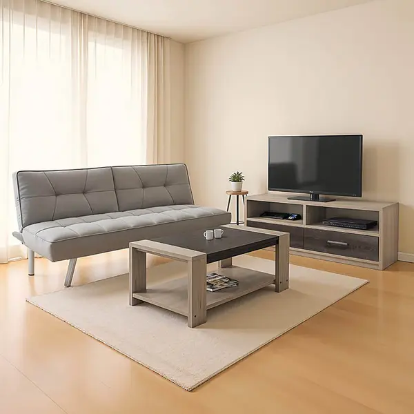 Set mobilier salon pentru studenți Chill, Lemn/Metal, compacte, 175x83x74 cm