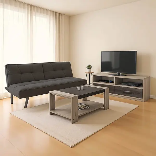 Set mobilier sufragerie 3 buc Flow Gri inchis 175x83x74 cm