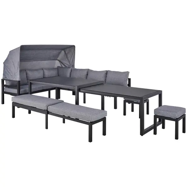 Set Mobilier Terasă 19 piese 360/65/152/200 cm