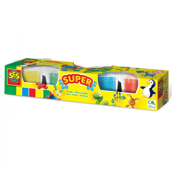 Set modelaj Plastilina extrem de sarata ,4 culori x 90 gr