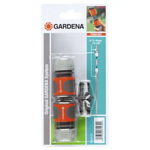 Set mufa conectoare Gardena pentru furtun 13 mm (1/2inch) si niplu intermediar 18283