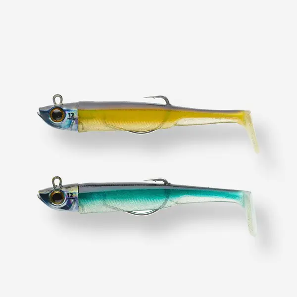 Set năluci shad texan anșoa ANCHO 90 12g albastru/ayu pescuit marin