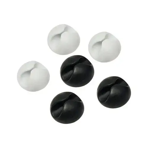 Set organizatoare de cabluri LogiLink, Klips 6 buc , alb si negru