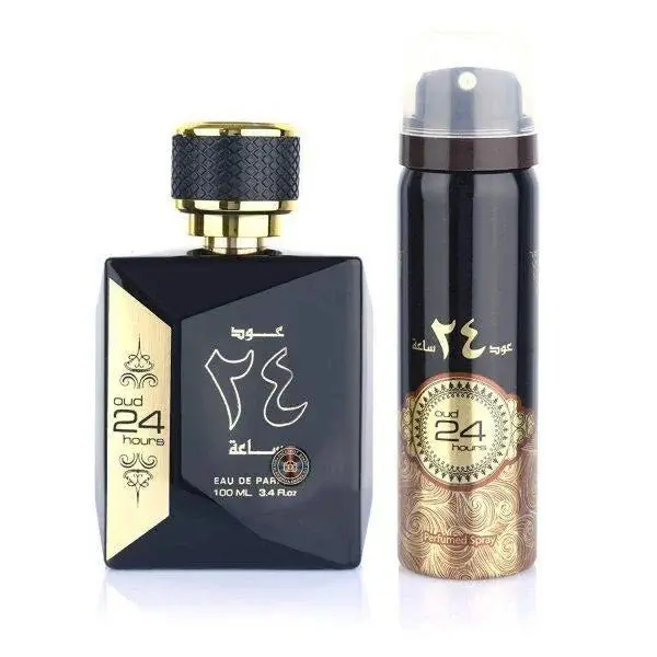 Set Oud 24 Hours, Ard Al Zaafaran, Apa de Parfum, Unisex - 100ml + Deo - 50ml - Original Dubai