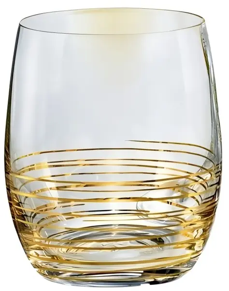 Set pahare de whisky Bohemia Crystalex - Viola Gold Spiral, 6 buc, 300 ml