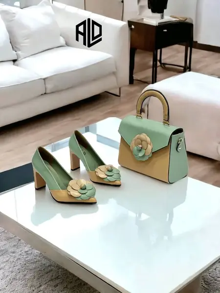 Set Pantofi si Geanta "Andia", Verde - 37