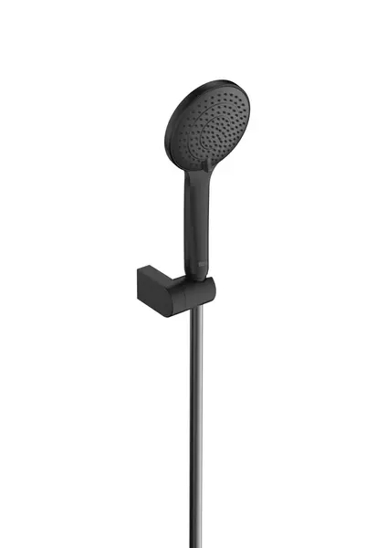 Set para dus Roca Sensum A5BG309NB0, 110 mm, 3 functii, furtun/suport, mat, Negru