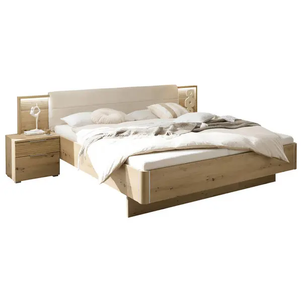 Set Pat Cu Noptiere, stejar Artisan, bej