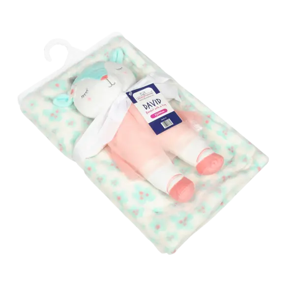 Set paturica Carol Baby Blanket si jucarie de plus Goat 02