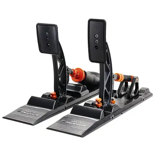 Set Pedale Asetek SimSports Forte S Sim Racing, Acceleratie si Frana, PC (Negru/Portocaliu)