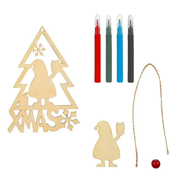 Set pentru activitati crafts,Bradut de colorat,Lemn