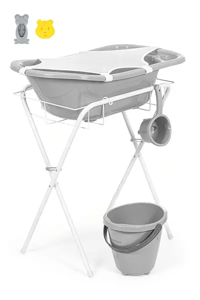Set pentru baie bebe din 7 piese BabyJem - Soft Grey