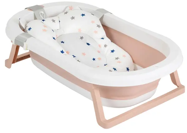 Set pentru baie cu cadă pliabilă Moni - Palma, 75 cm, roz