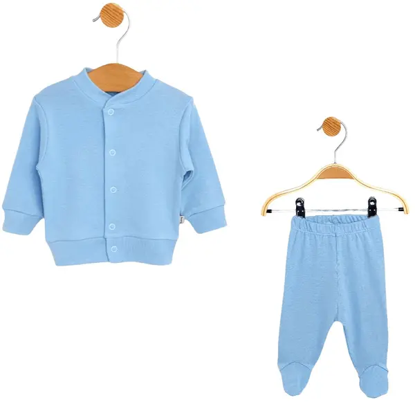 Set pentru bebeluși 2 piese Rainy - Cardigan și colanți, albaștri, 48 cm, 0 luni